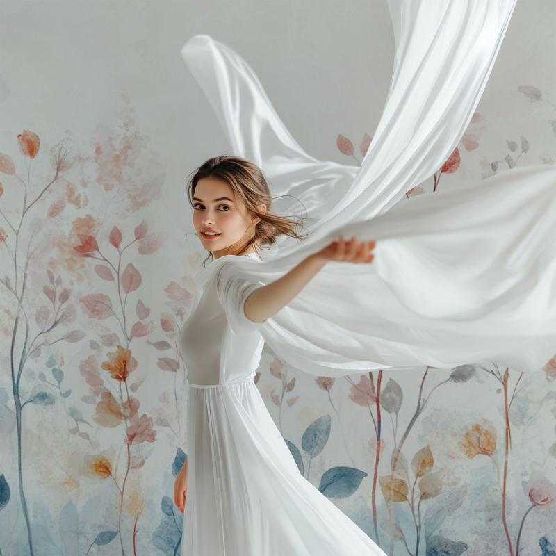 Papier peint arbre en fleurs modele