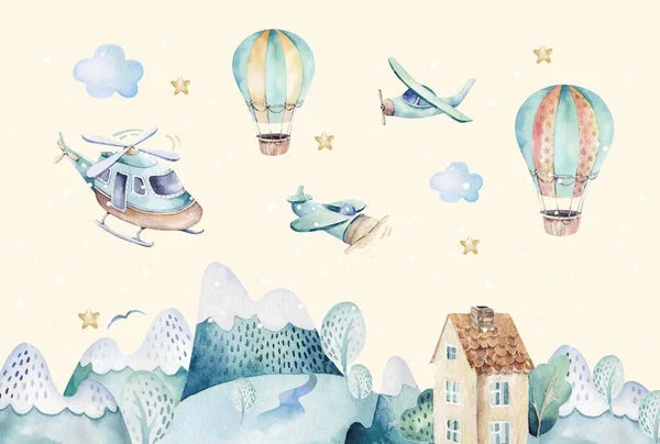 Papier Peint Avion Hélicoptère et Planeur