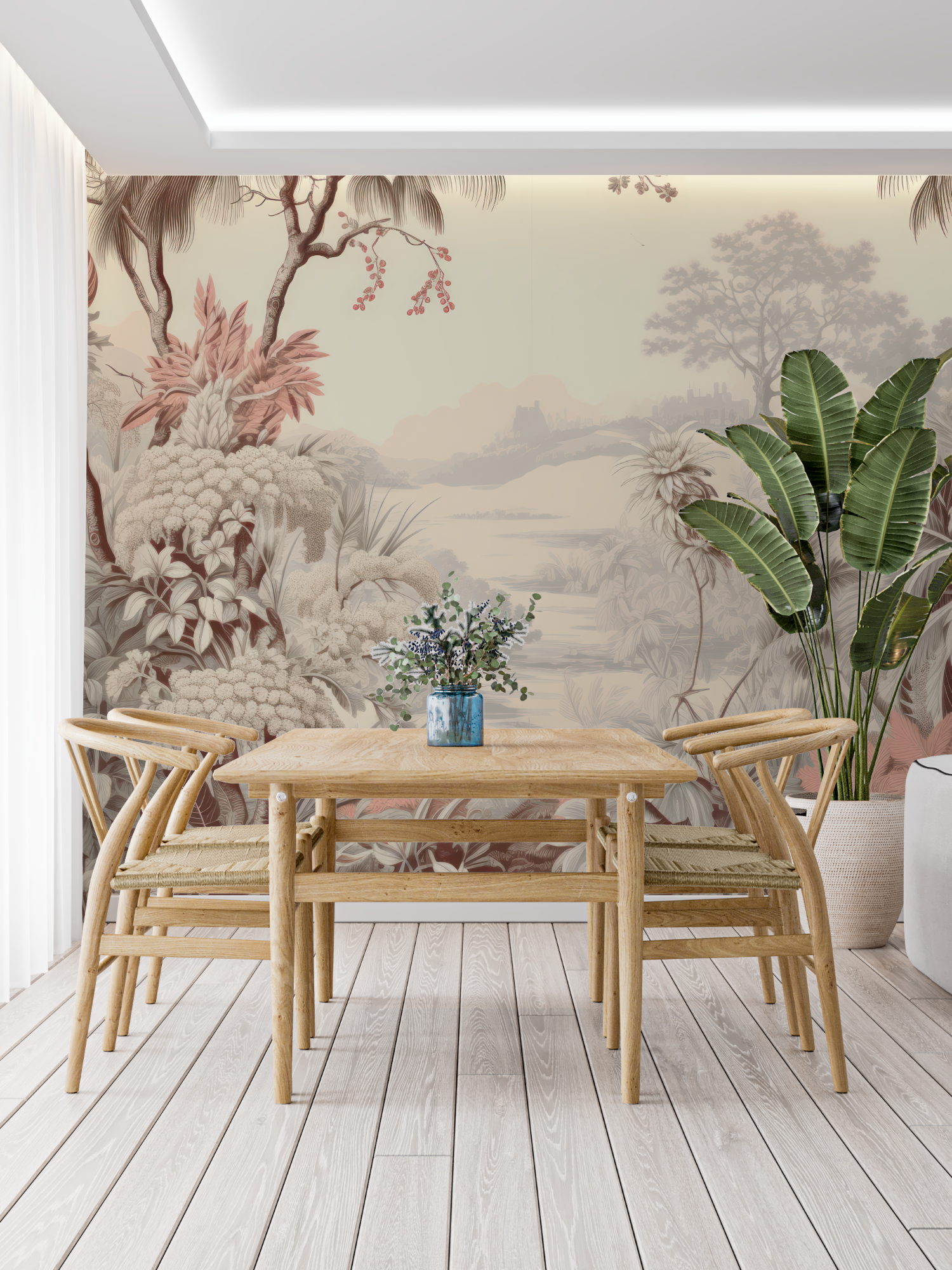 Papier Peint Toile De Jouy Jungle - tapisserie