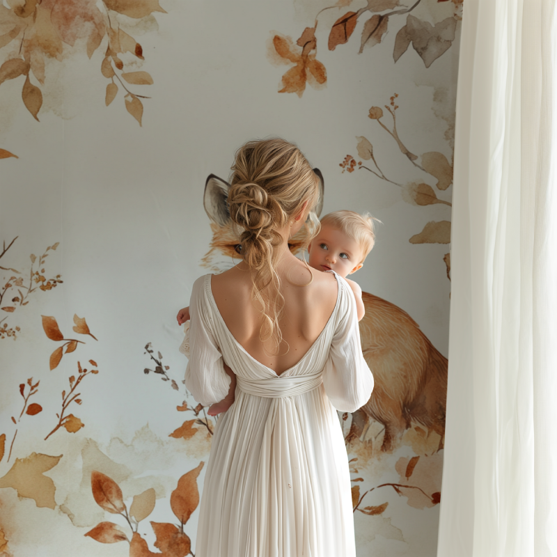 Papier peint renard chambre bebe bb123