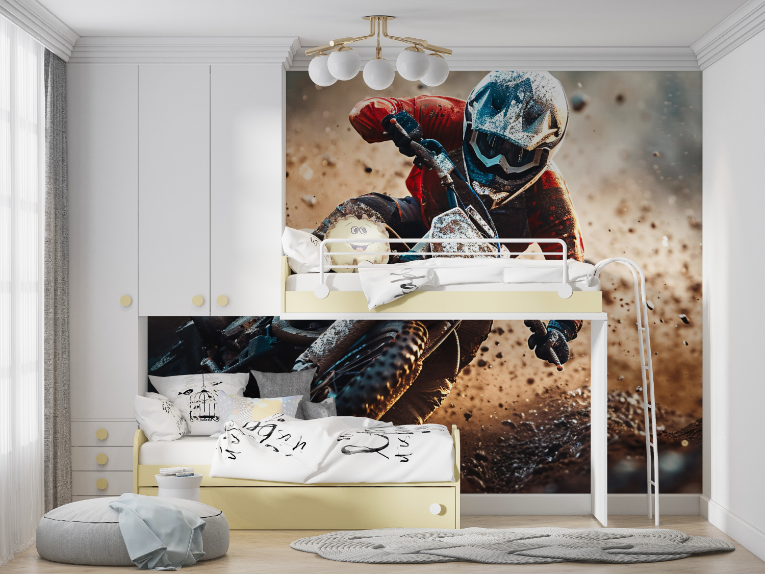 Papier peint moto cross manga hero