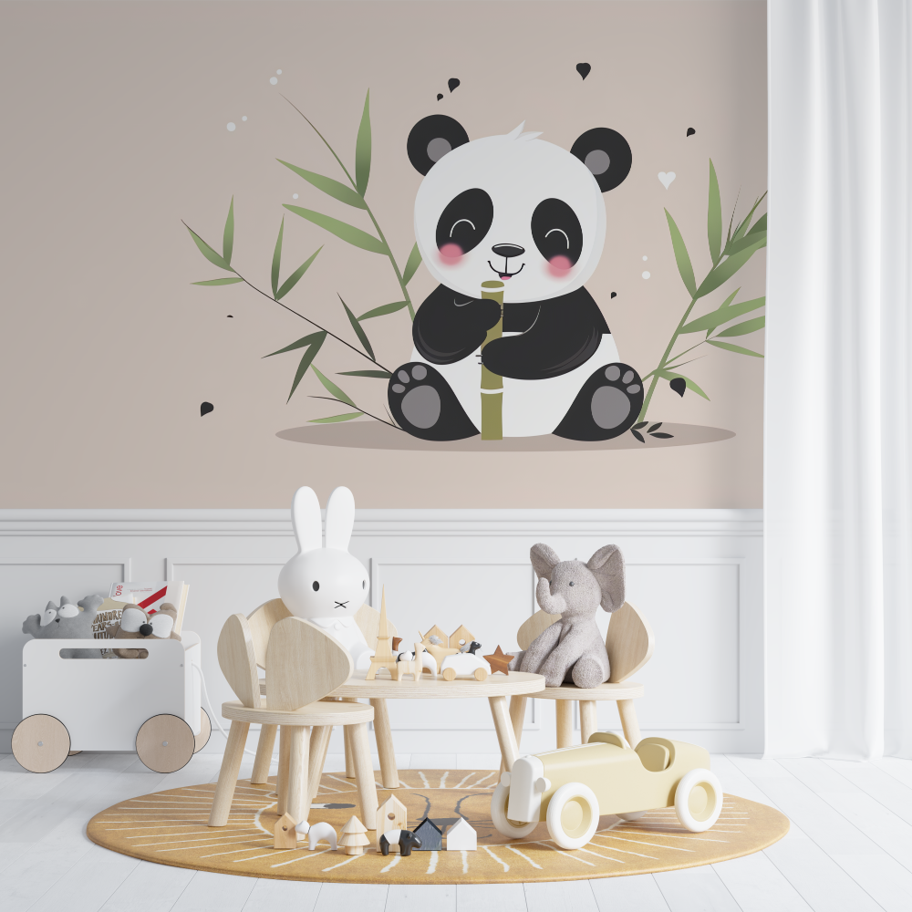 Pastel panda illustration chambre de bebe