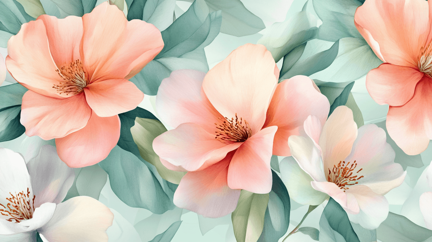 Papier Peint Fleur Moderne en Pointe