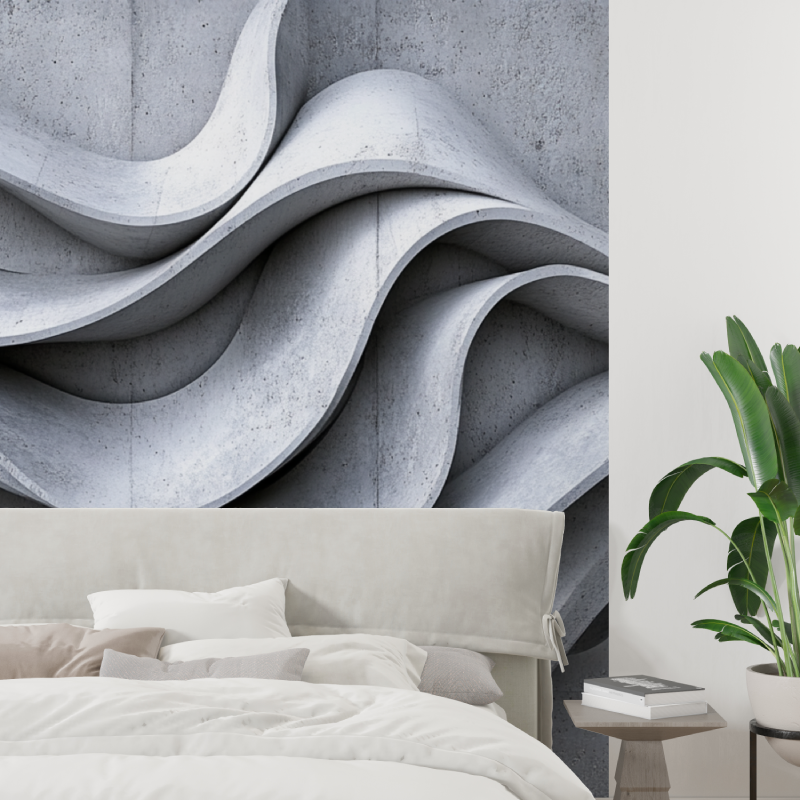 Papier peint 3d gris trompe l o...ulures tapisserie tendance