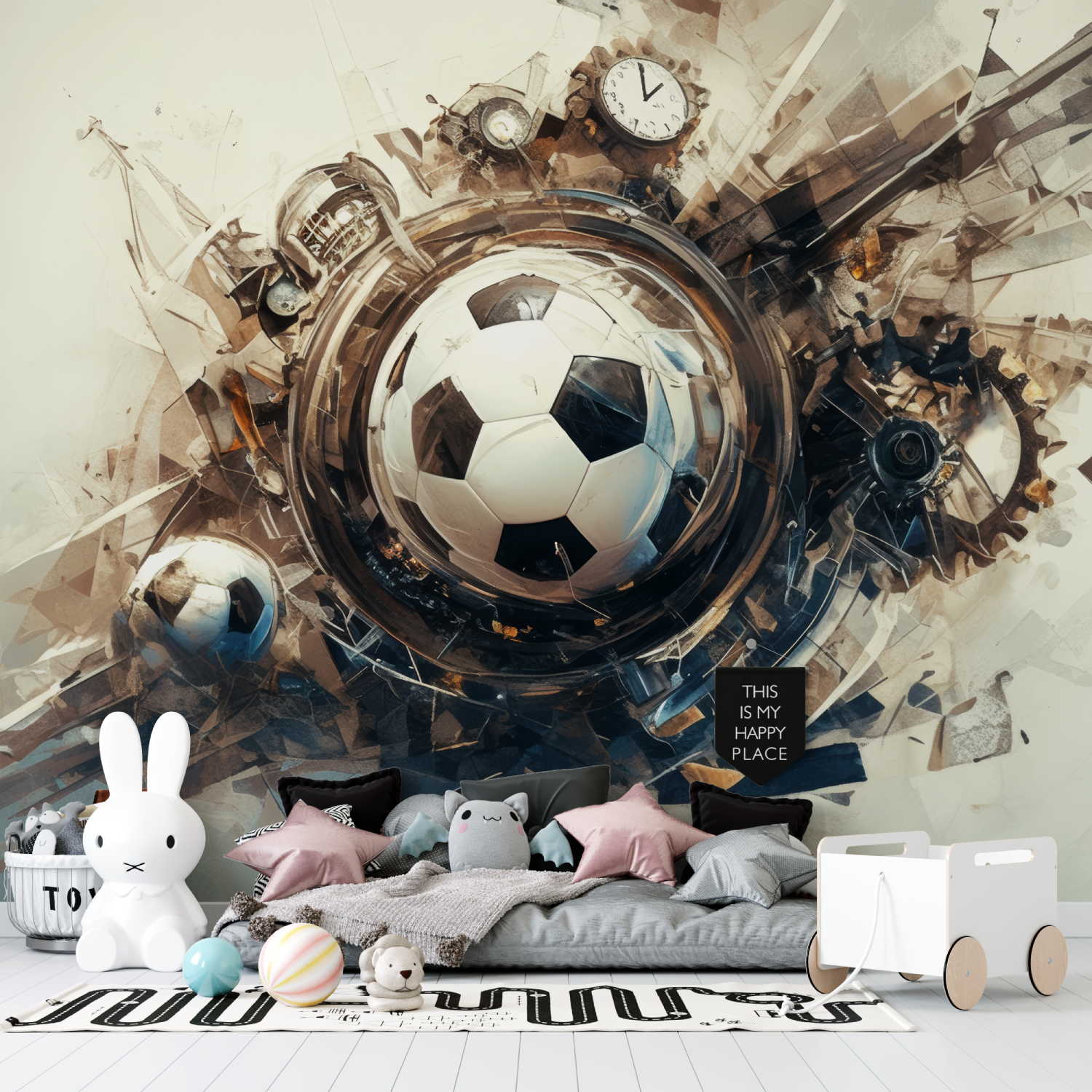 Papier peint ballon foot tapisserie garcon