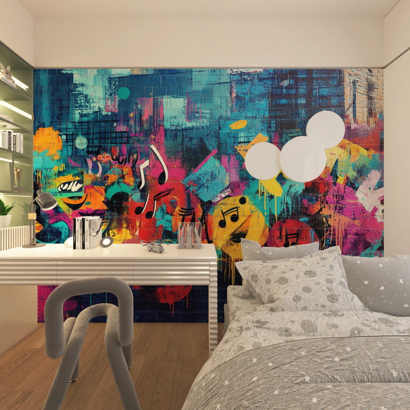 Papier peint tag mural chambre adolescents