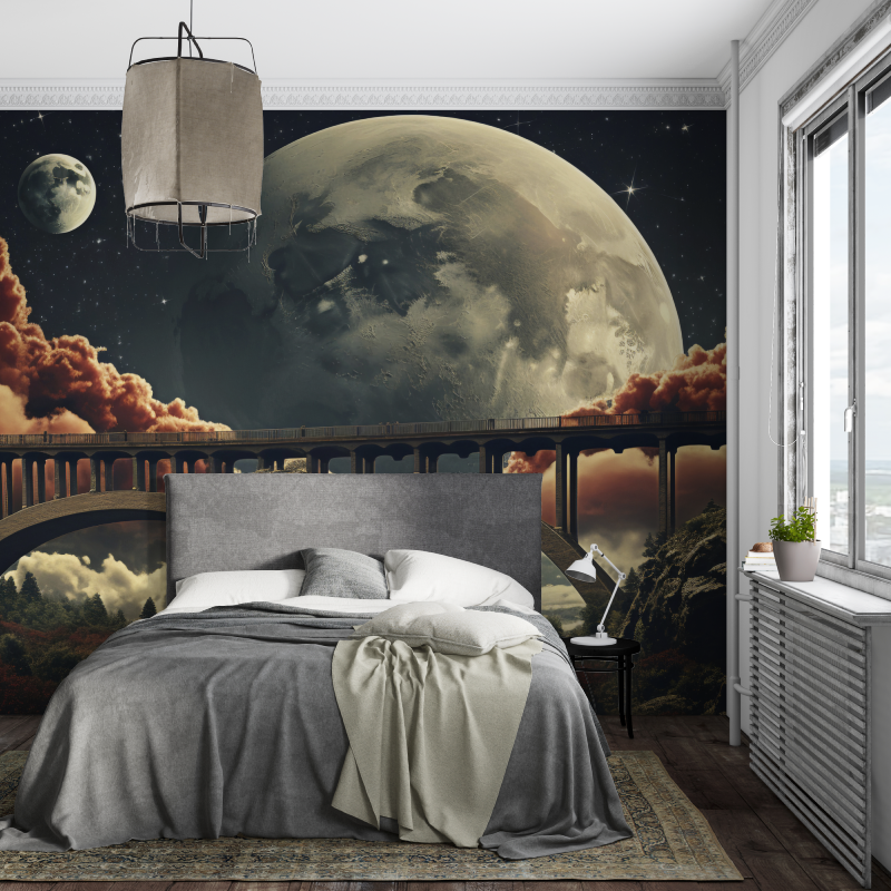 Papier peint espace chambre piece ados