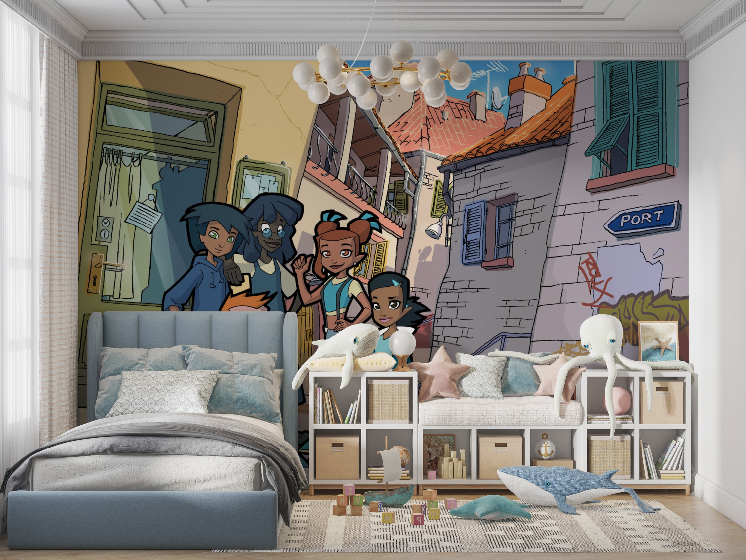 Papier peint foot de ruejpeg panoramique garcon