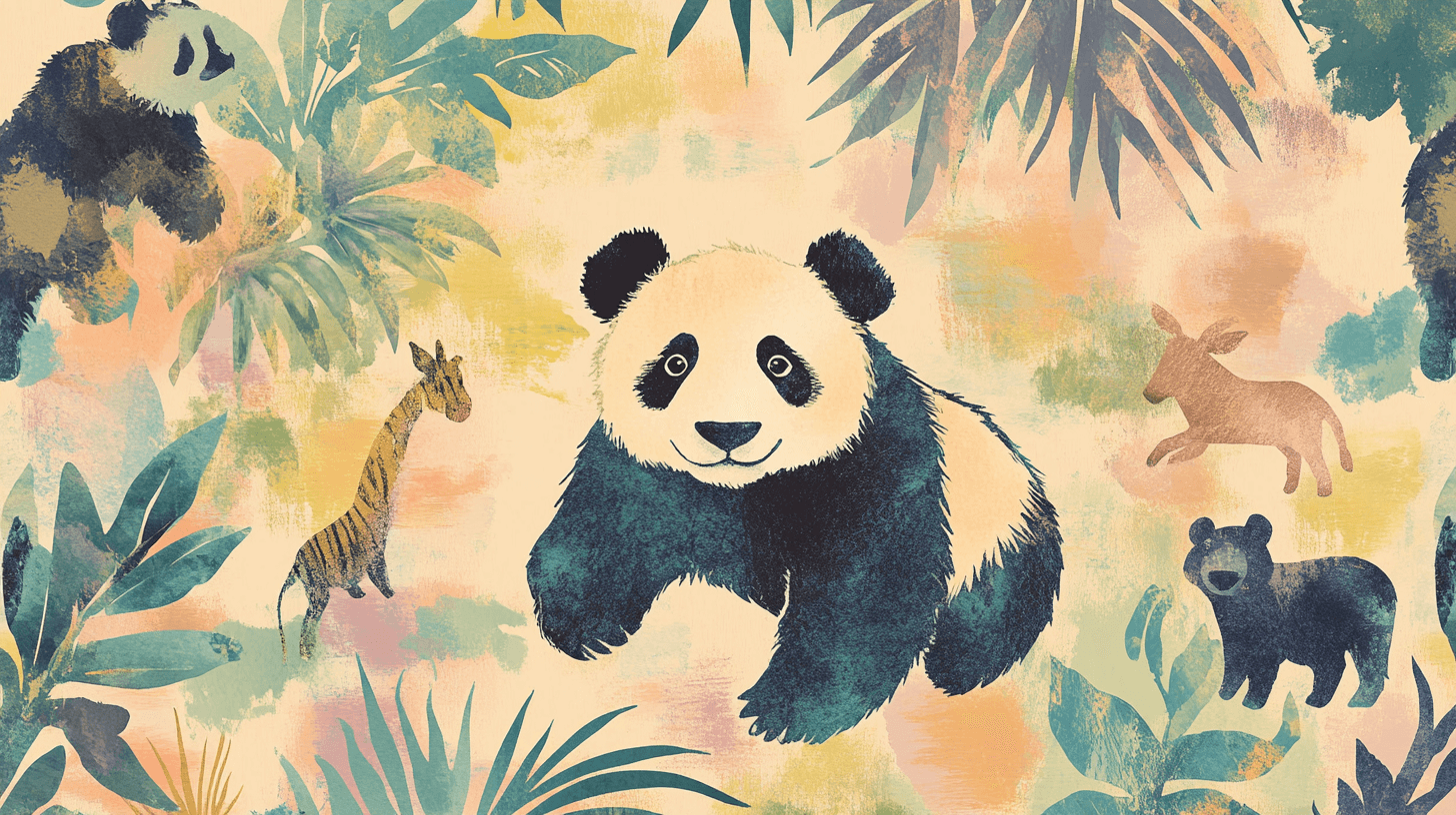 Papier Peint Panda Et Animaux De La Jungle