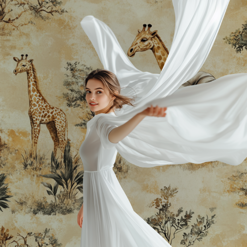 Papier peint vintage savane modele