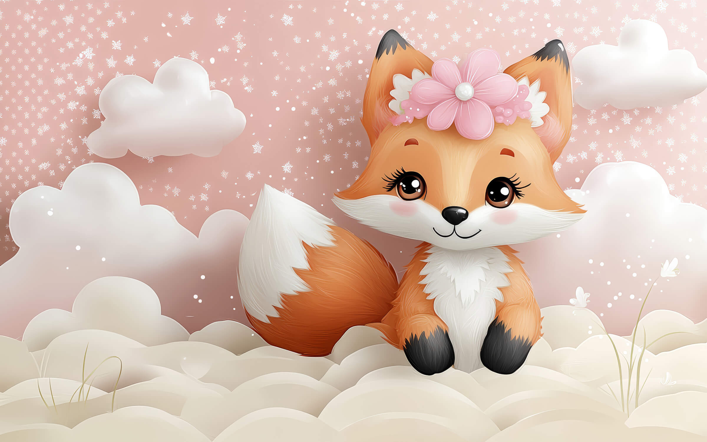 Papier Peint Renard Pour Bébé Fille