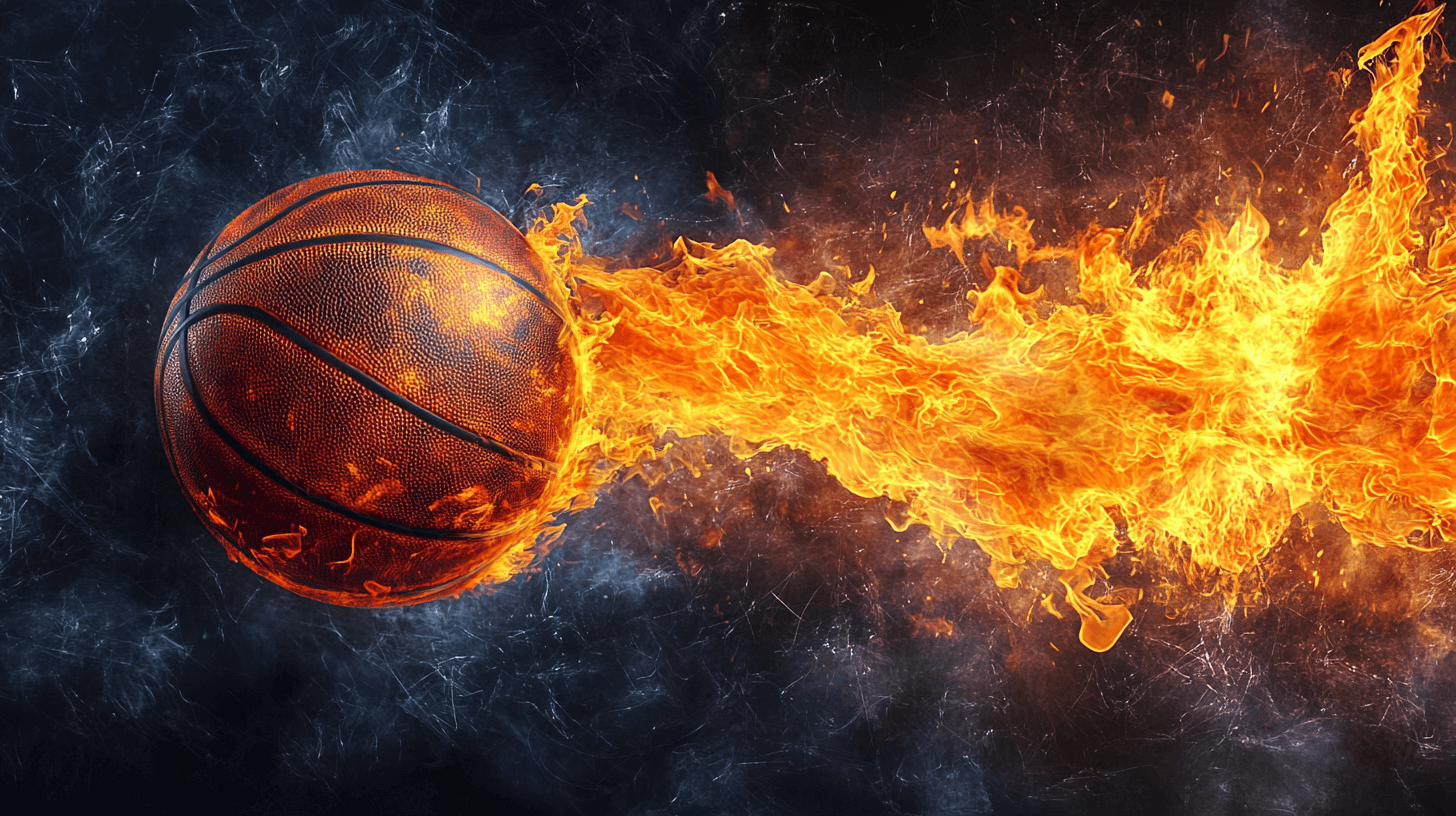 Papier Peint Ballon Flammes Basket