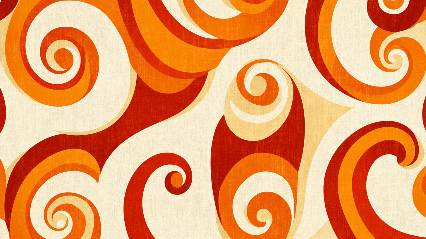 Papier Peint Vintage Retro Orange