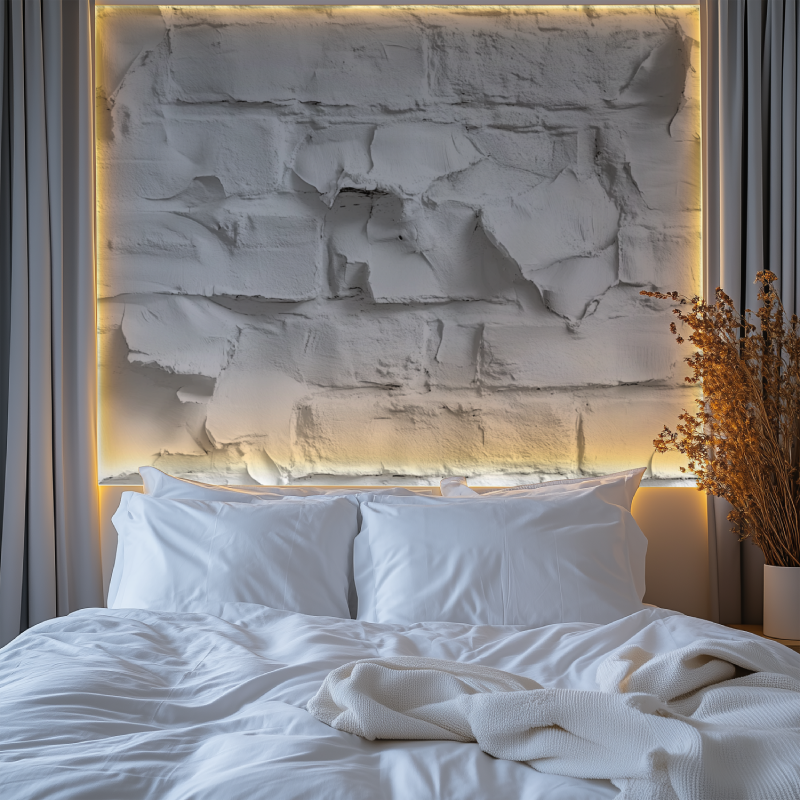 Papier peint blanc trompe loeil chambre tendanc