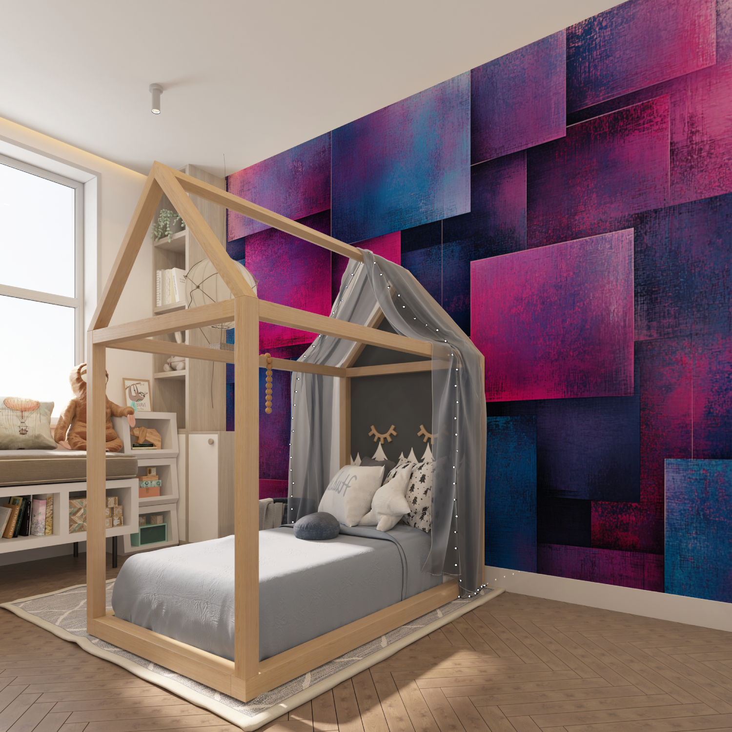 Papier peint carre incandescent tapisserie hero