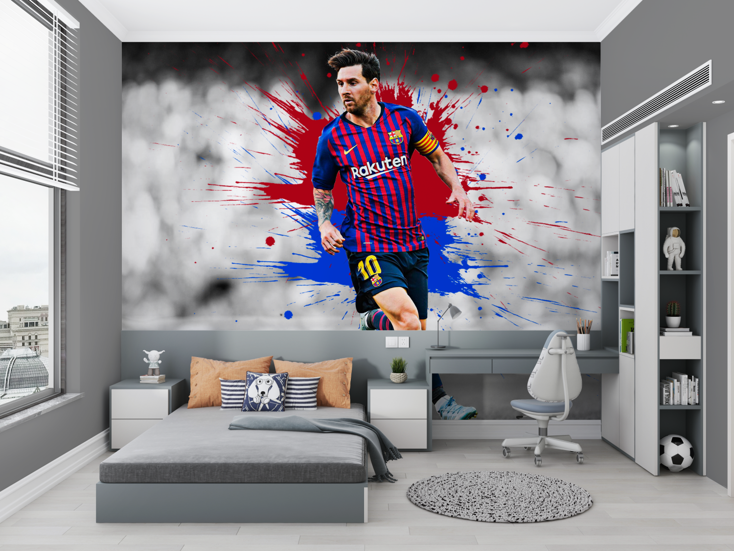 Papier peint foot messi chambre petit