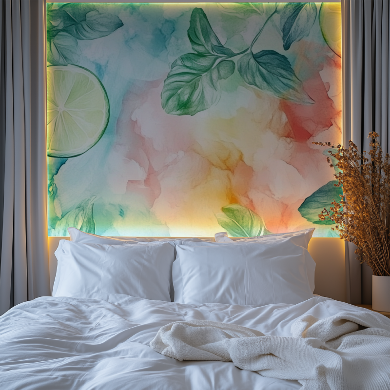 Papier peint fleur aquarelle chambre premium