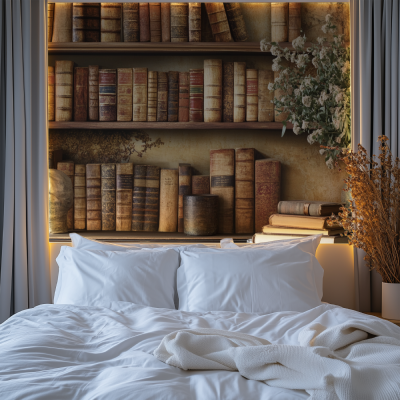 Papier peint vintage trompe oeil chambre premium