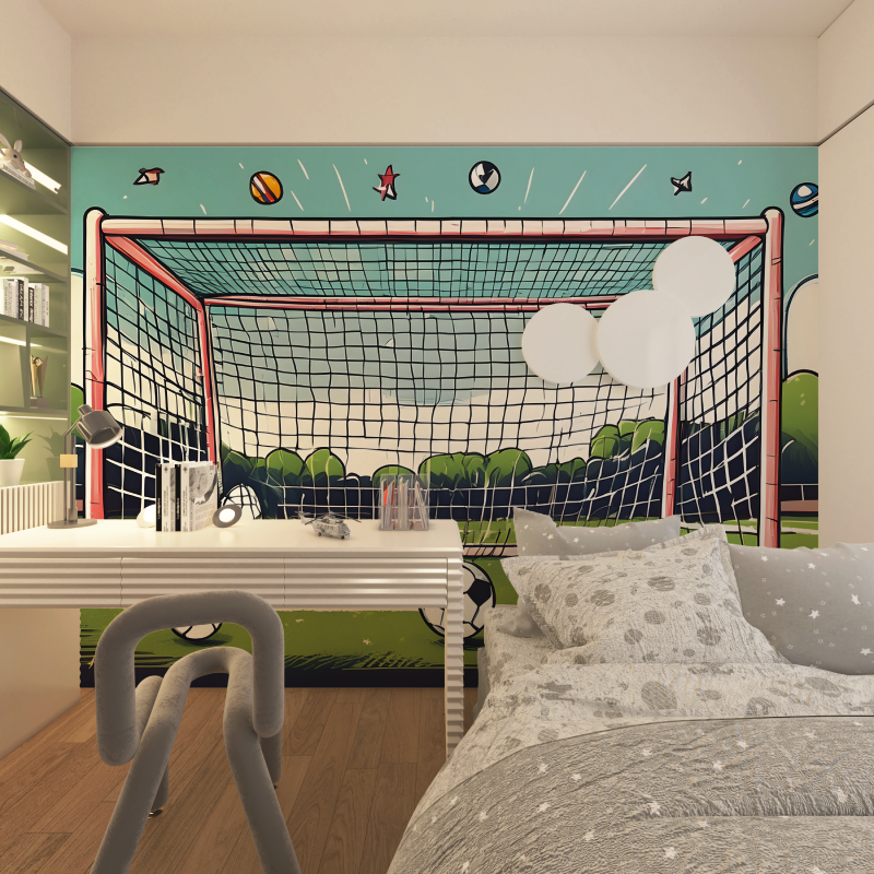 Chambre papier peint foot chambre adolescents