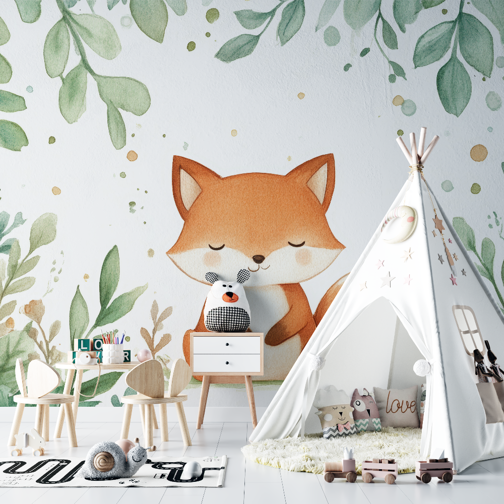 Papier peint renard nouveau ne chambre bebe