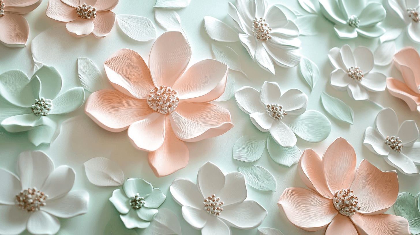 Papier Peint Trompe L'oeil Fleurs