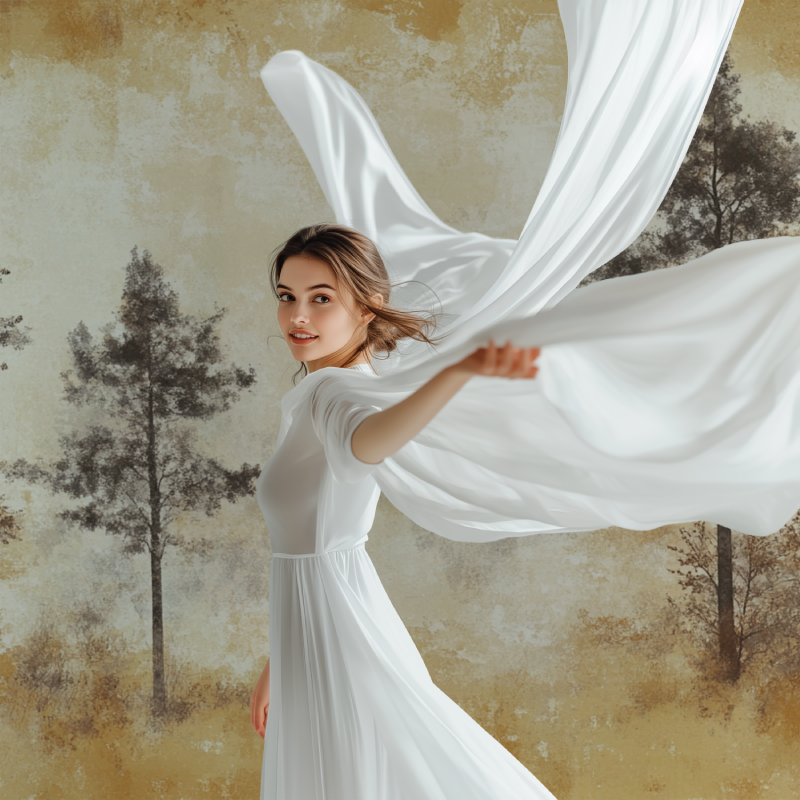 Papier peint arbre moutarde modele