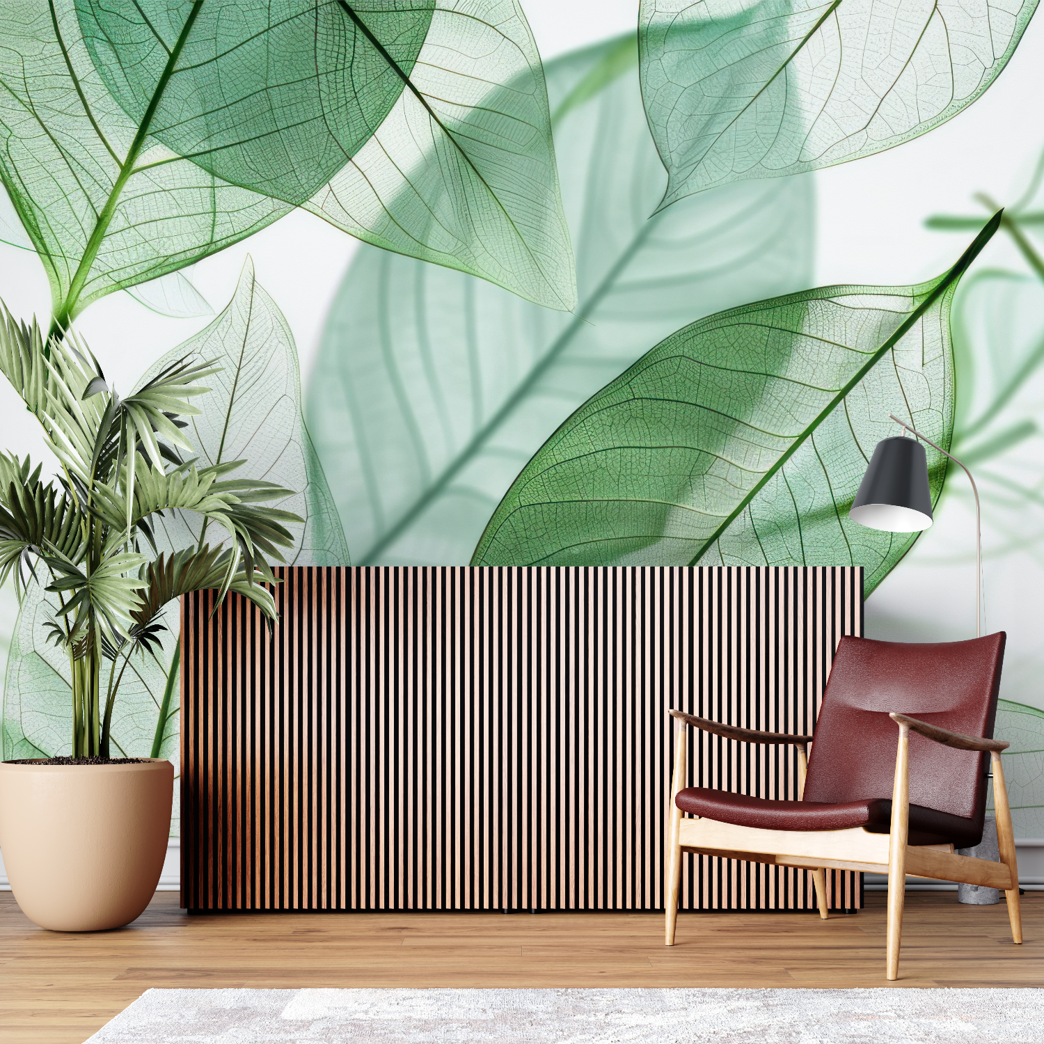 Papier Peint Graphique Vert - sur mesure