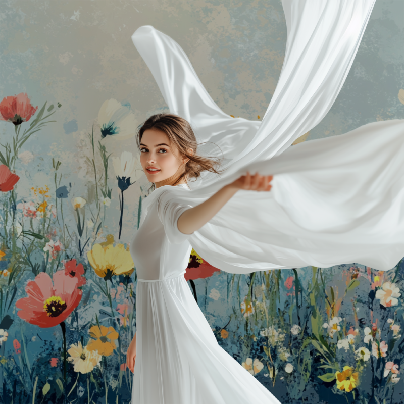 Papier peint fleur des champs modele