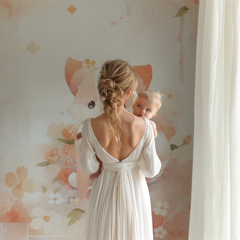 Papier peint renard pastel bb123