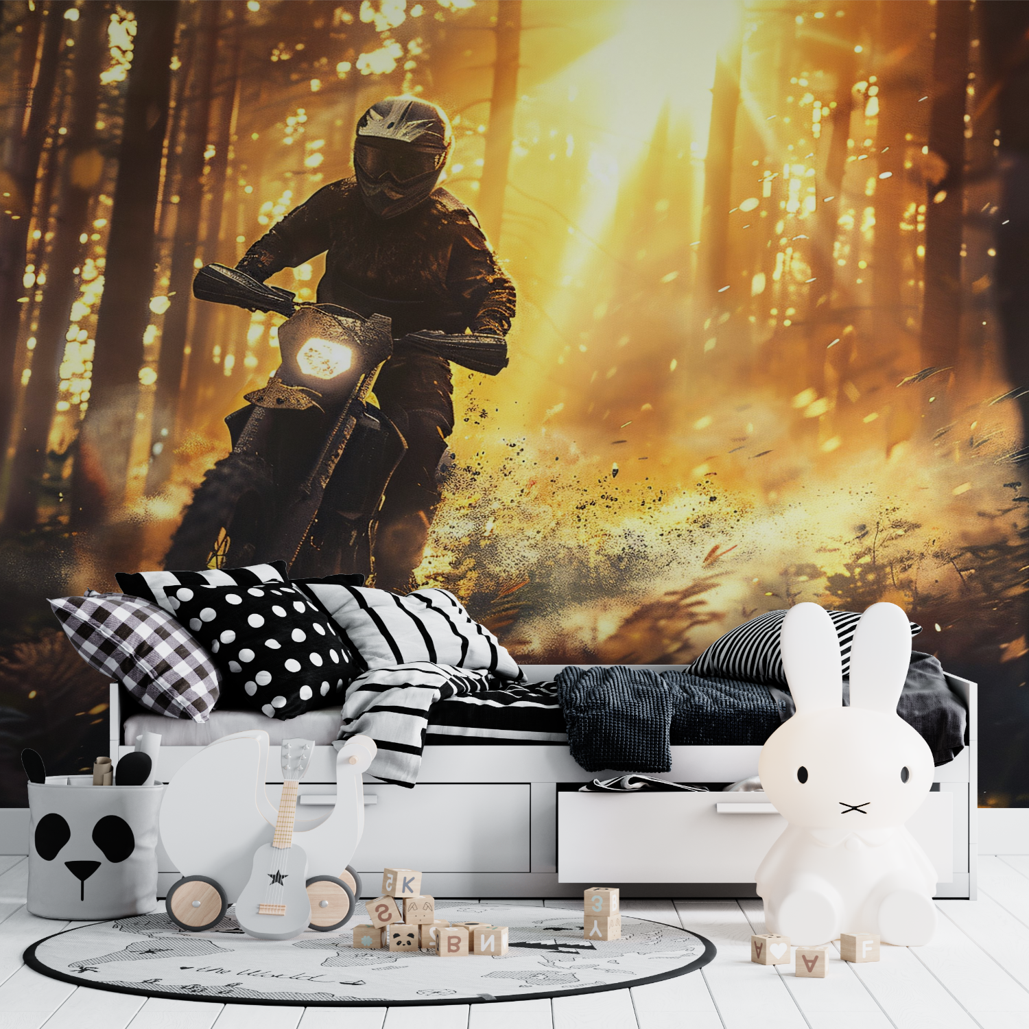 Papier peint moto decoration tapisserie ado