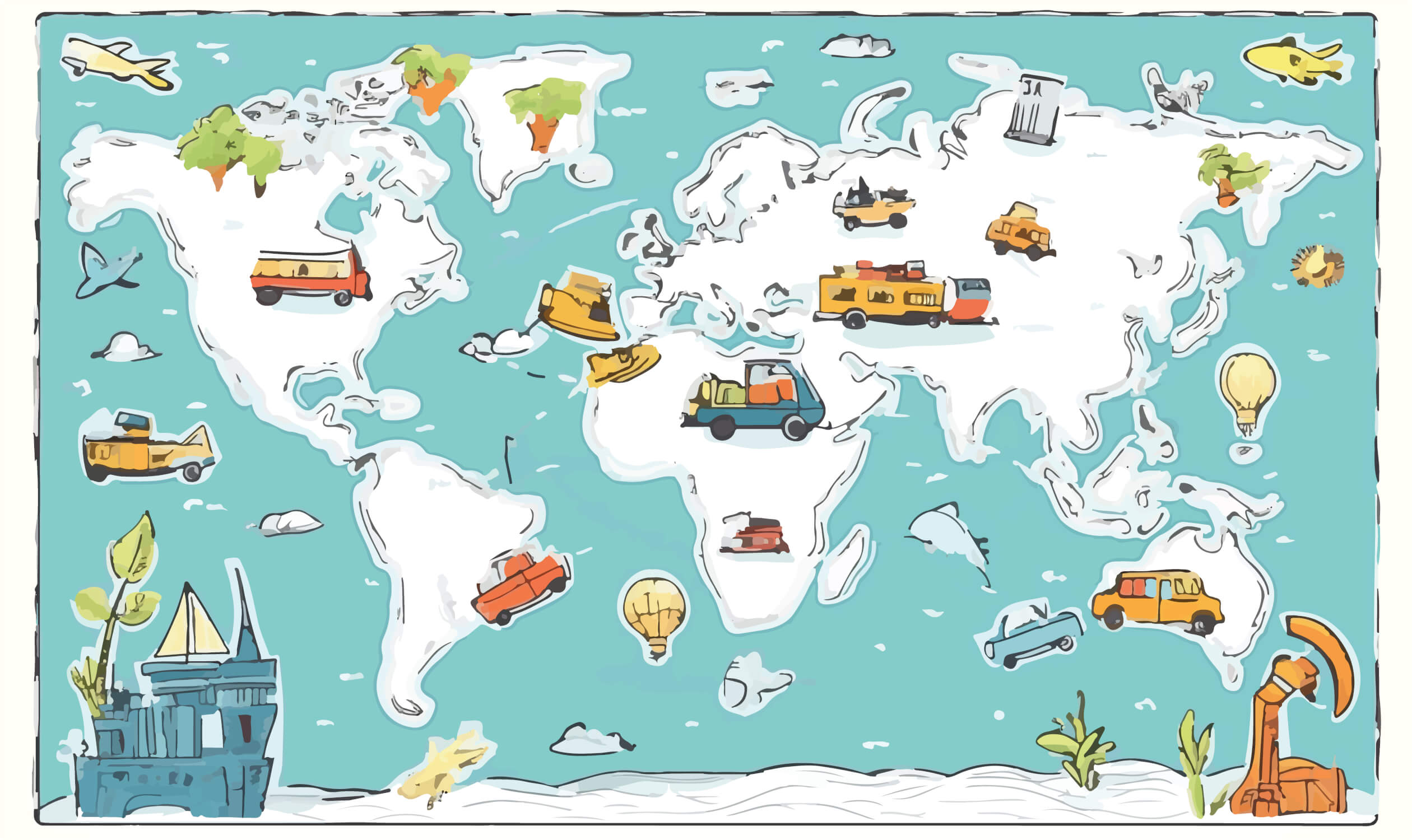 Papier Peint Enfant Carte Du Monde