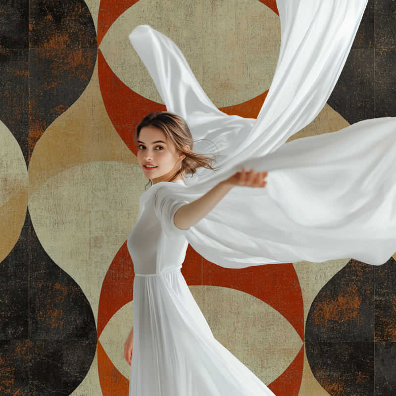 Papier peint vintage geometrique modele