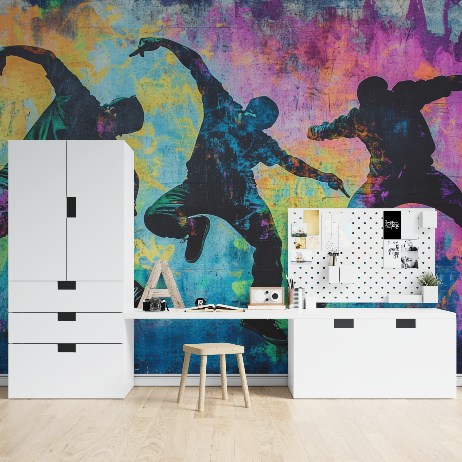 Papier peint hip hop trio tapisserie spiderman