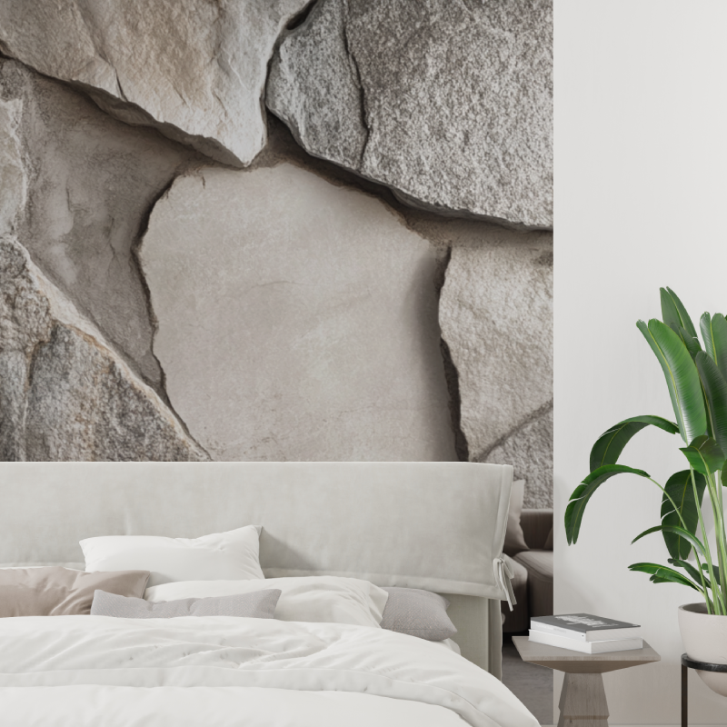 Papier peint trompe loeil pierre tapisserie tendance