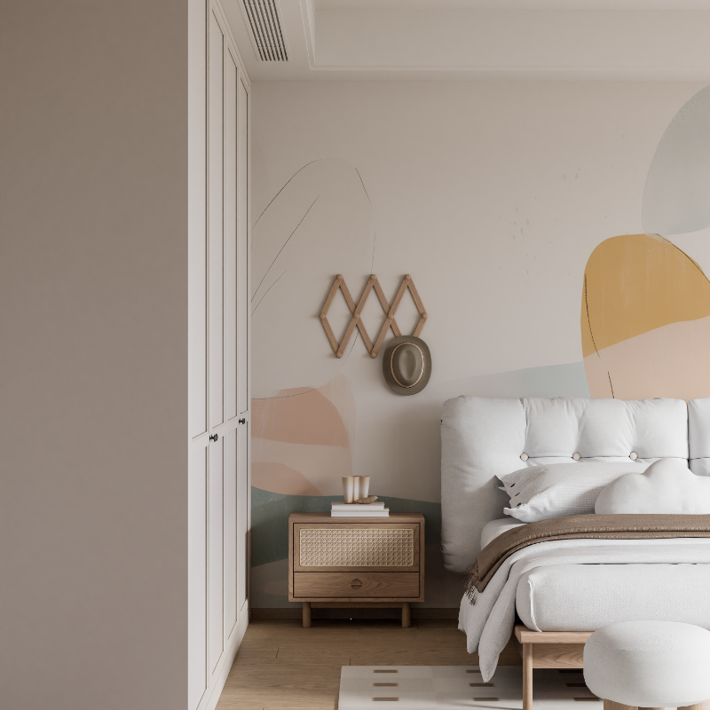 Papier peint aquarelle minimaliste mural