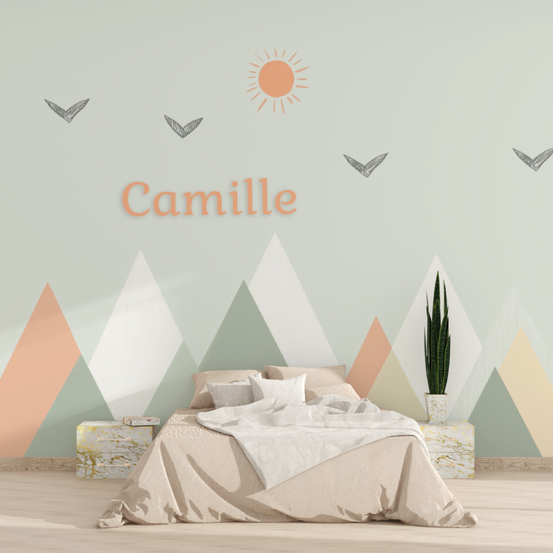 Papier peint prenom scandinave vert 1815