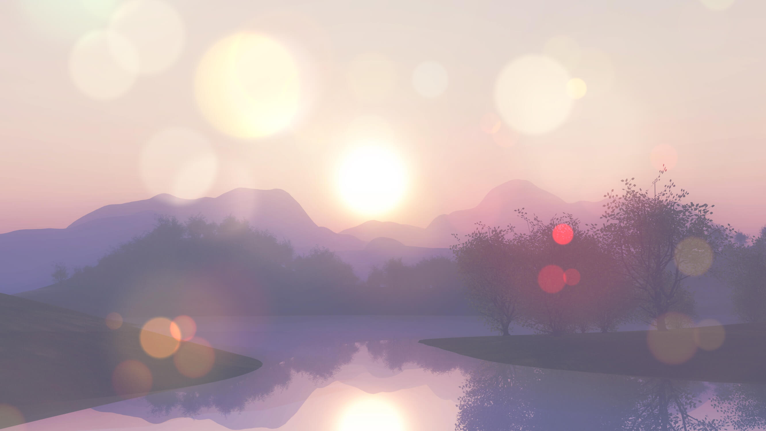 Papier Peint Aquarelle Paysage 3D