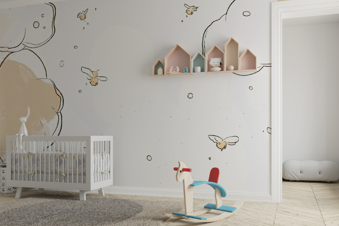 Papier peint Nuages unisexe pour bébé - chabre bébé