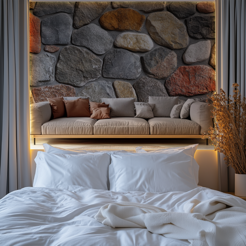 Papier peint trompe loeil style industriel chambre tendanc