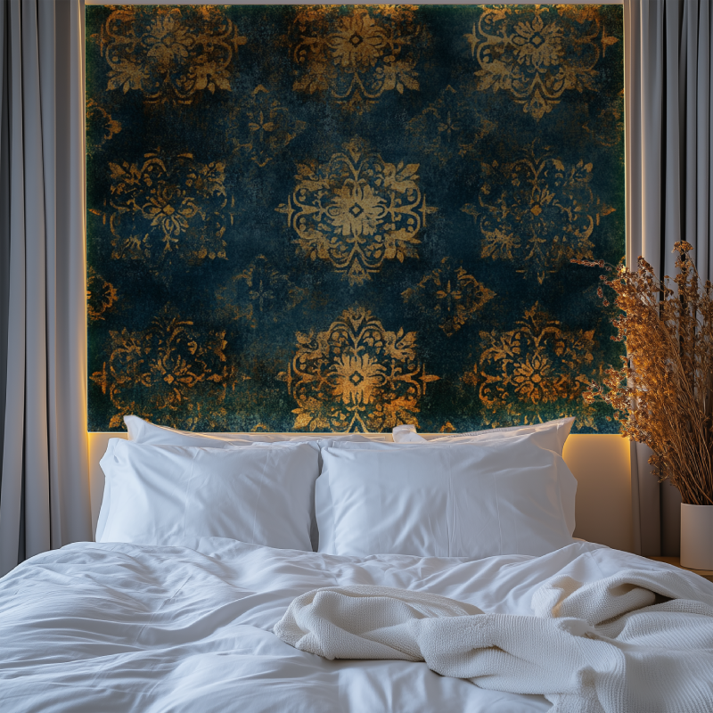 Papier peint vintage forme geometrique chambre premium