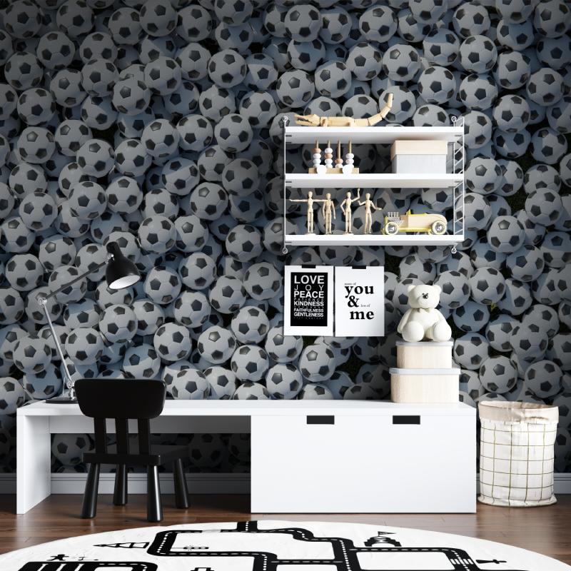 Papier peint foot puzzle tapisserie chambre ados