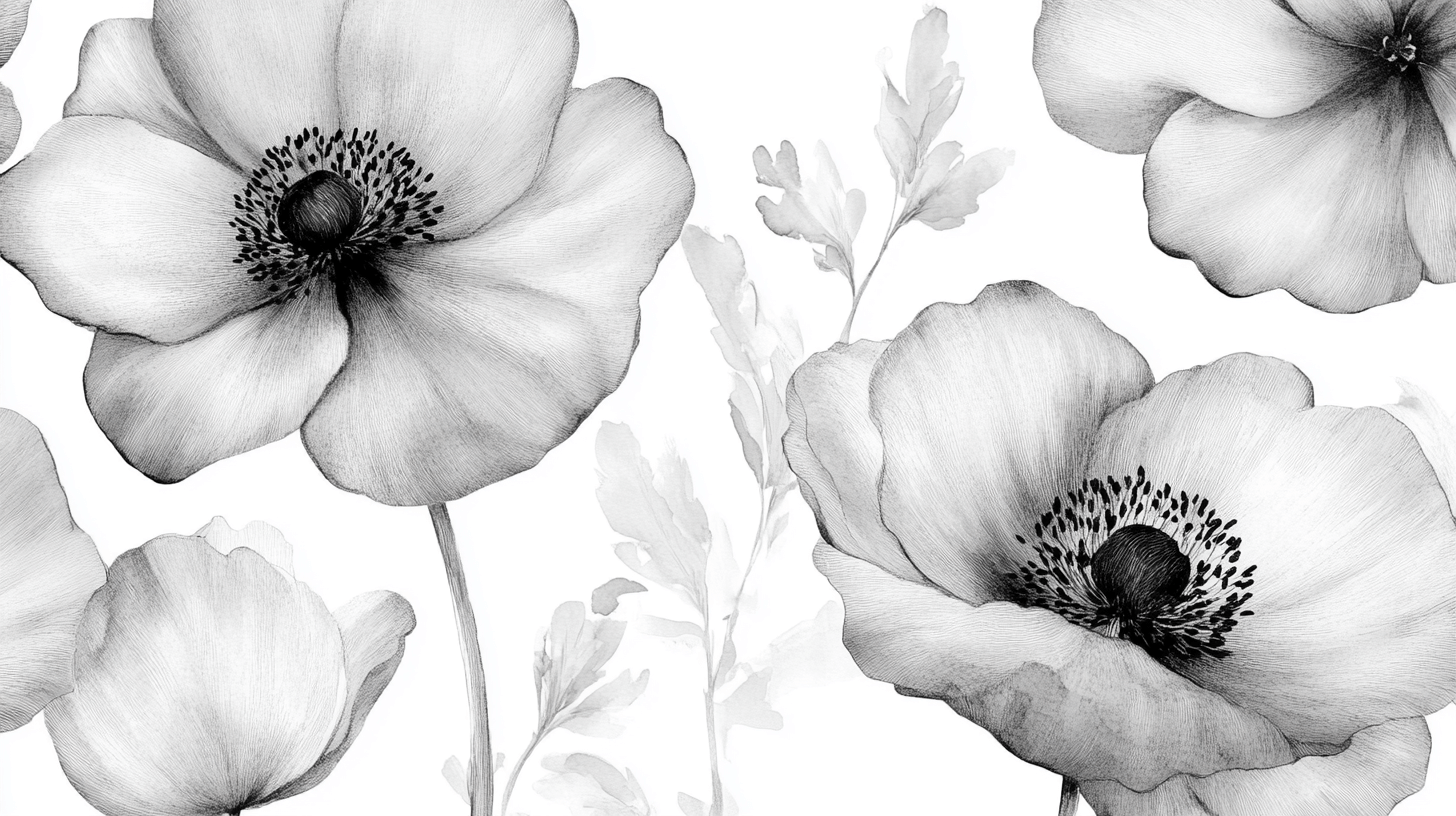 Papier Peint Fleur Gris