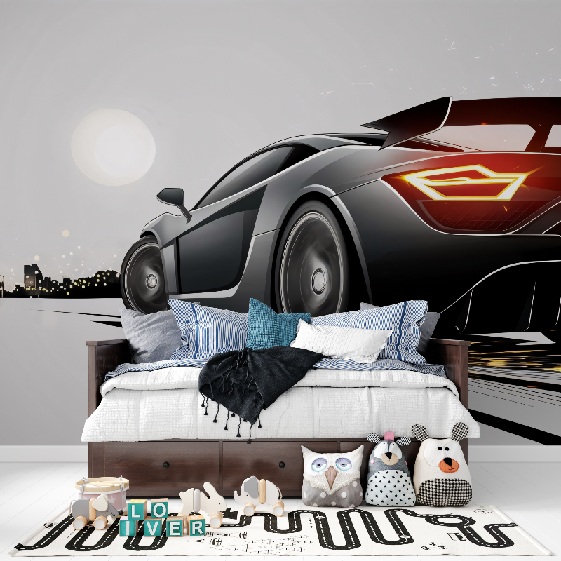 Papier peint panoramique voiture panoramique garcon