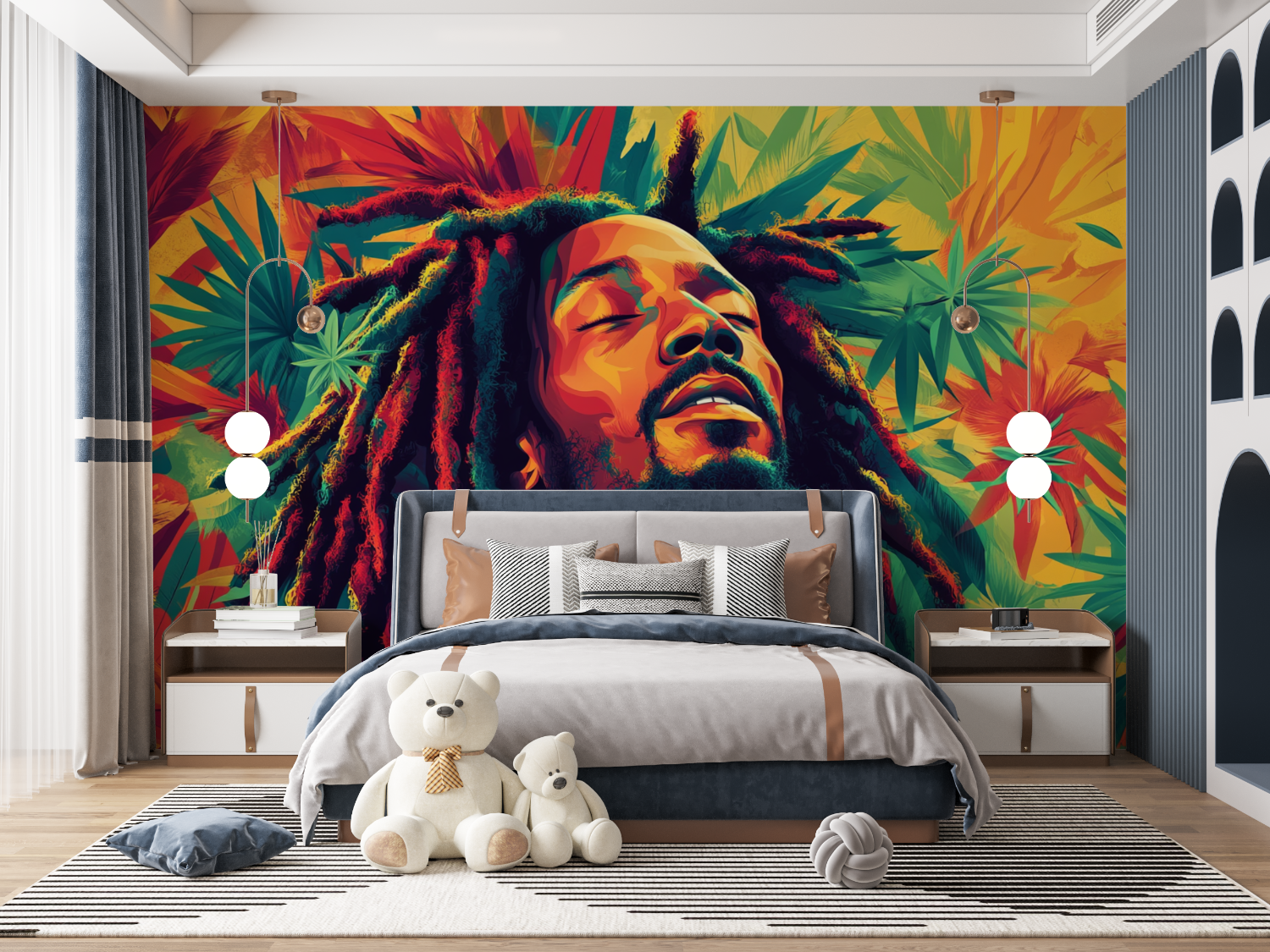 Papier peint reggae bob marley mur panoramique