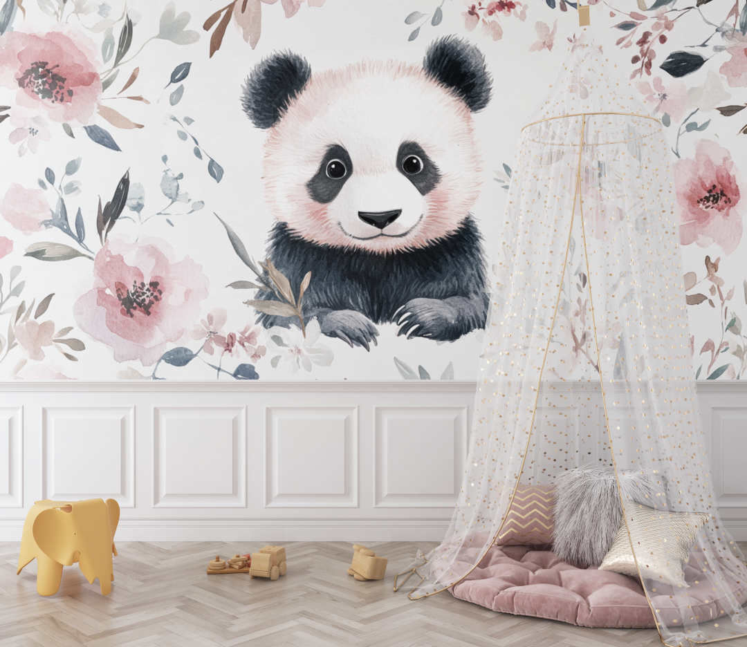 Papier peint panda boheme bebe