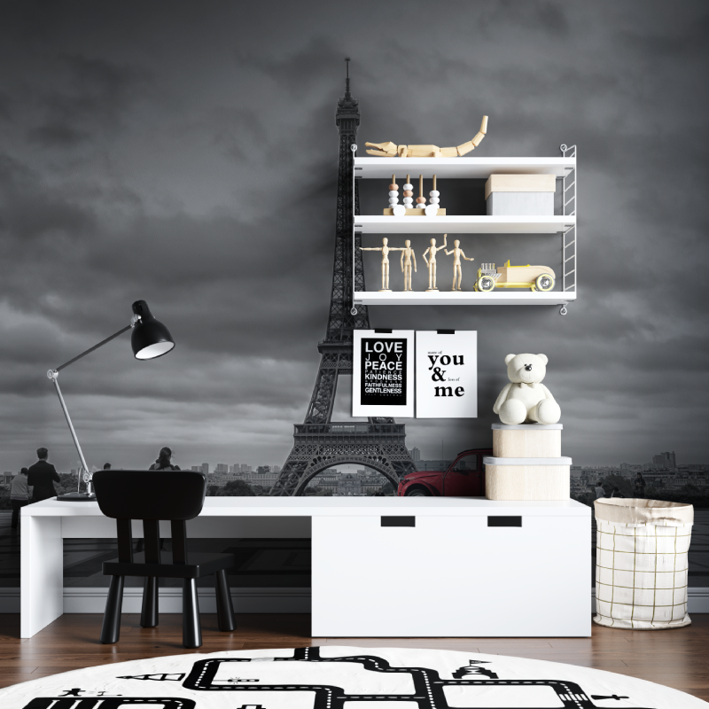 Papier peint noir et blanc avec...ge tapisserie chambre ados