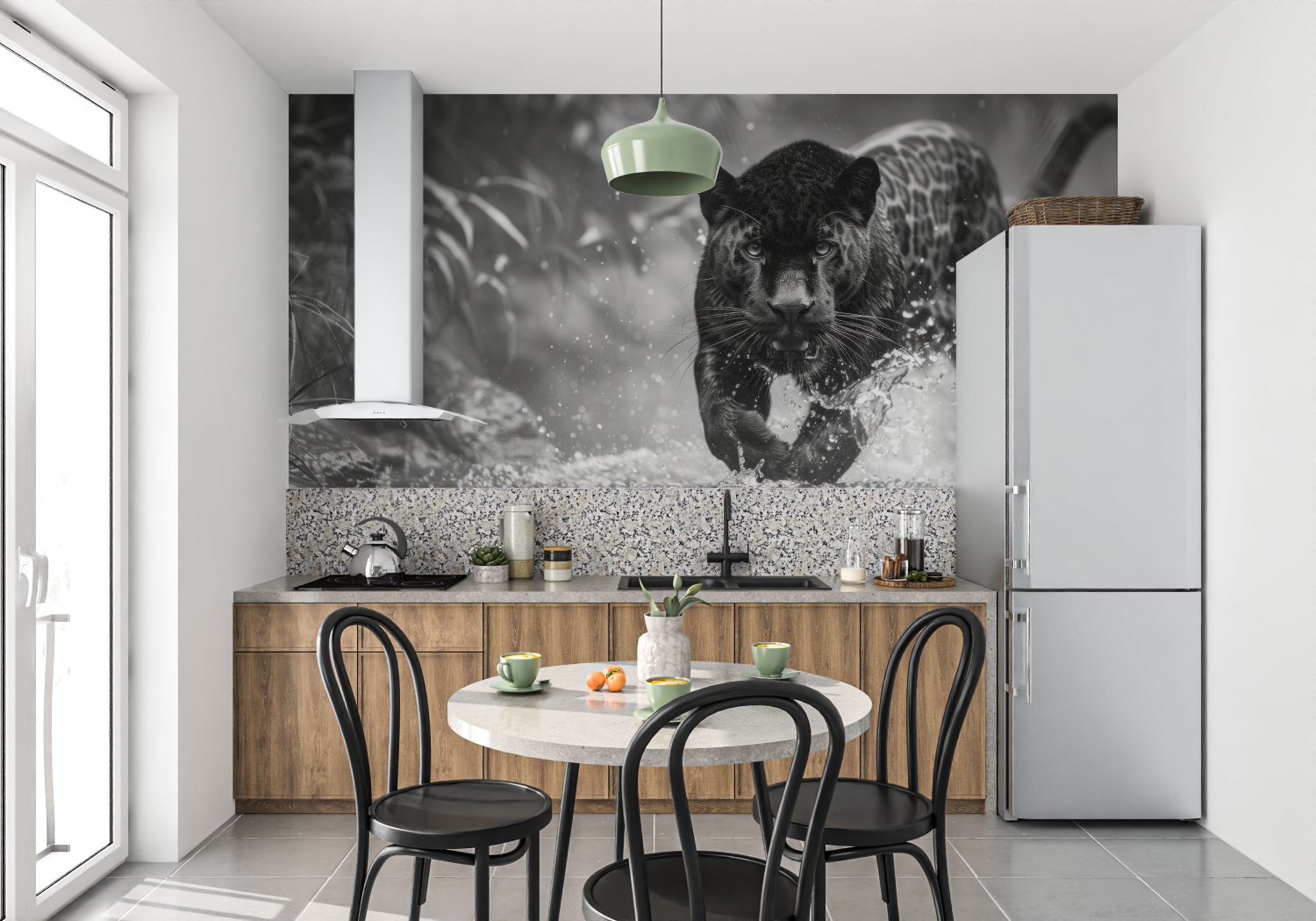 Papier Peint Panthère Noire - panoramique 4murs