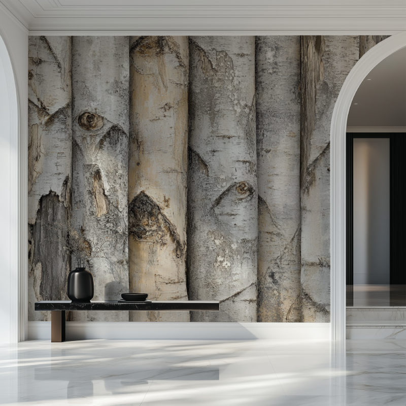 Papier peint arbre bois salon beau