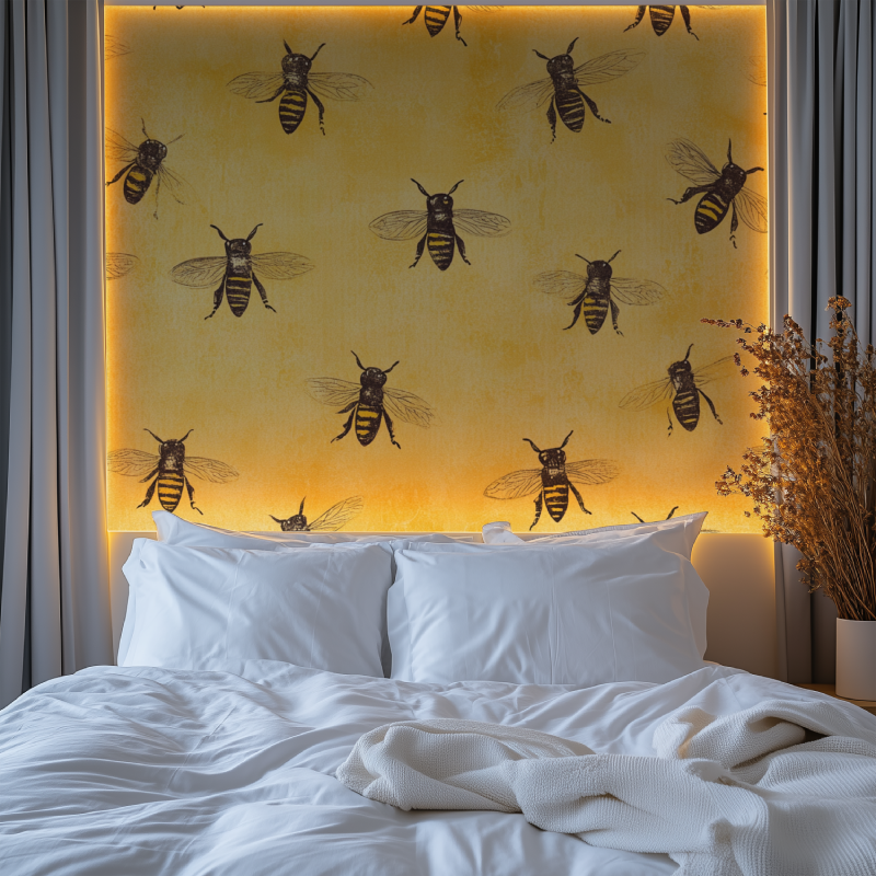 Papier peint vintage nid dabeilles chambre premium