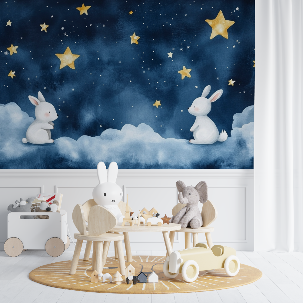 Papier peint constellation et copains chambre de bebe